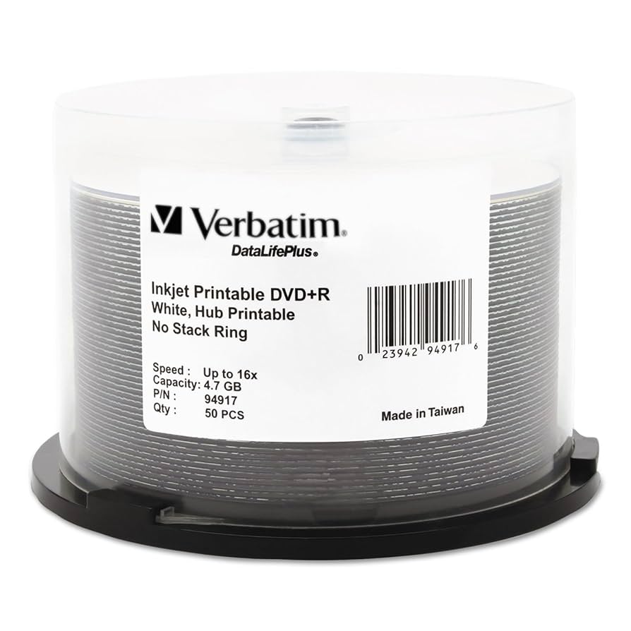 Amazon.com: Verbatim DVD+R 4.7GB 16X DataLifePlus White